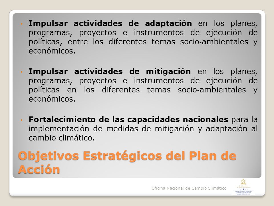 Objetivos Estratégicos del Plan de Acción