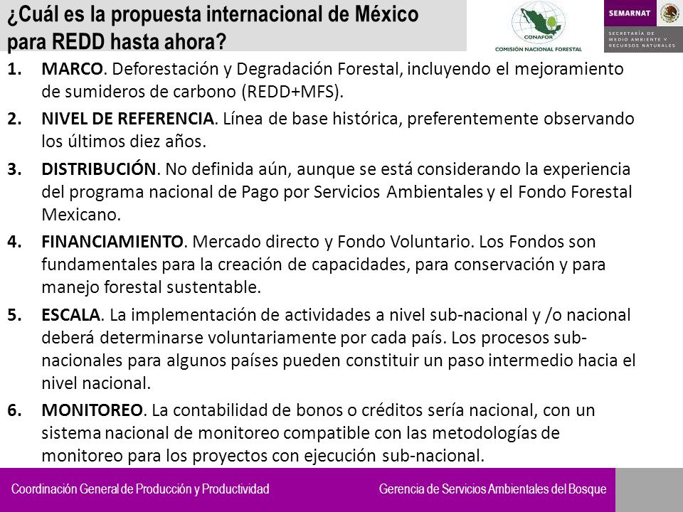 ¿Cuál es la propuesta internacional de México para REDD hasta ahora
