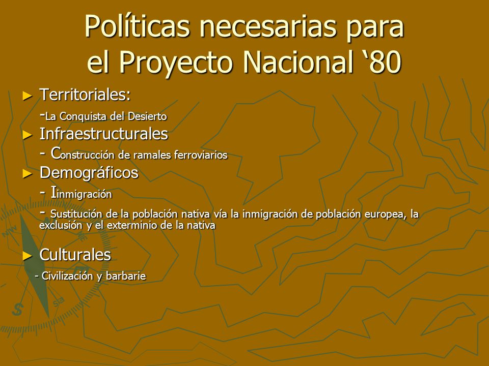 Políticas necesarias para el Proyecto Nacional ‘80