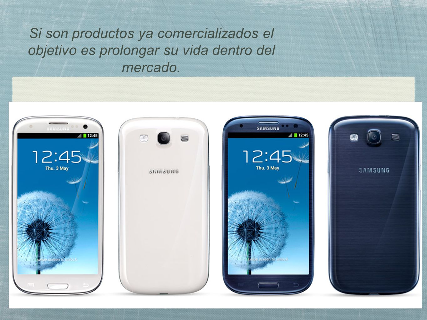 Si son productos ya comercializados el objetivo es prolongar su vida dentro del mercado.