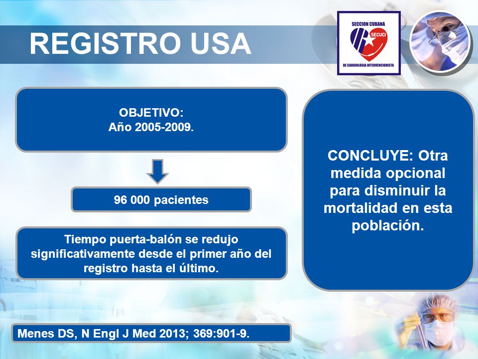 REGISTRO USA OBJETIVO: Año CONCLUYE: Otra medida opcional para disminuir la mortalidad en esta población.