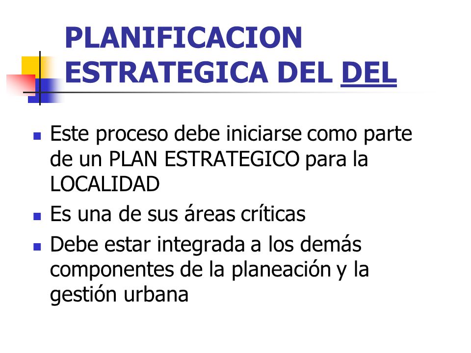 PLANIFICACION ESTRATEGICA DEL DEL