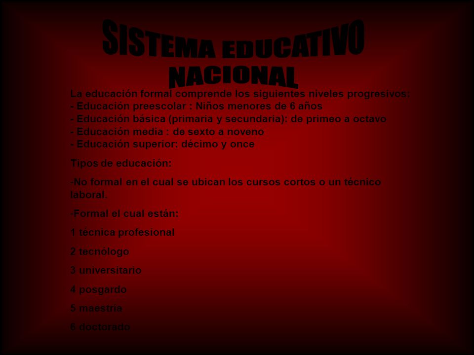 SISTEMA EDUCATIVO NACIONAL