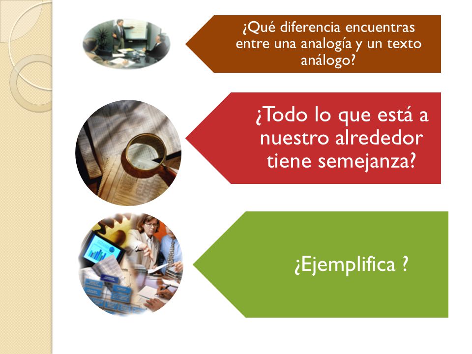 ¿Qué diferencia encuentras entre una analogía y un texto análogo