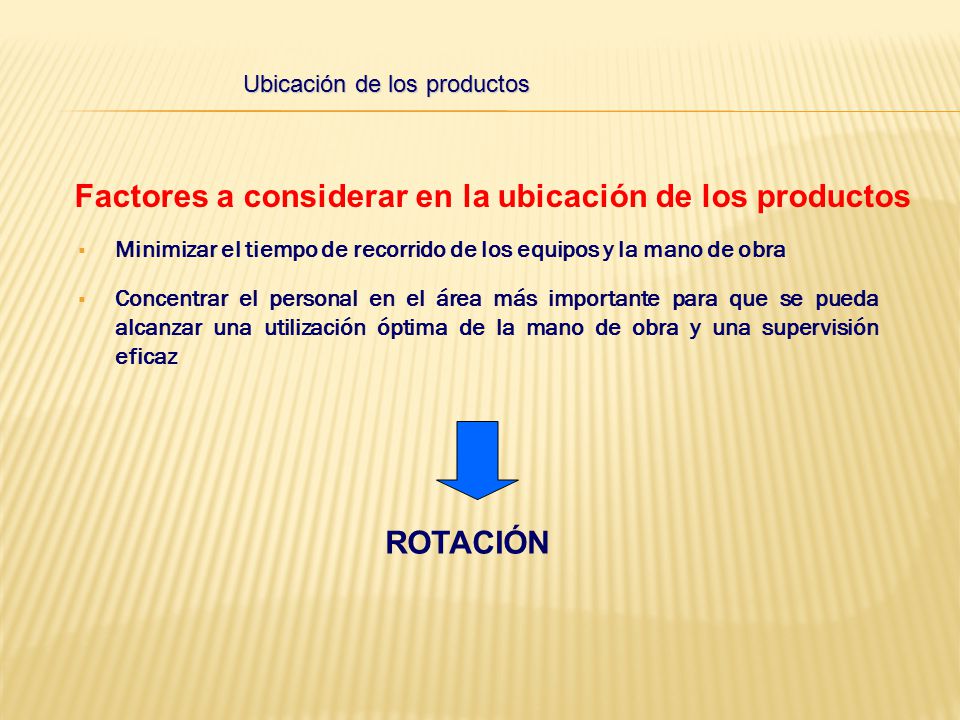 Factores a considerar en la ubicación de los productos