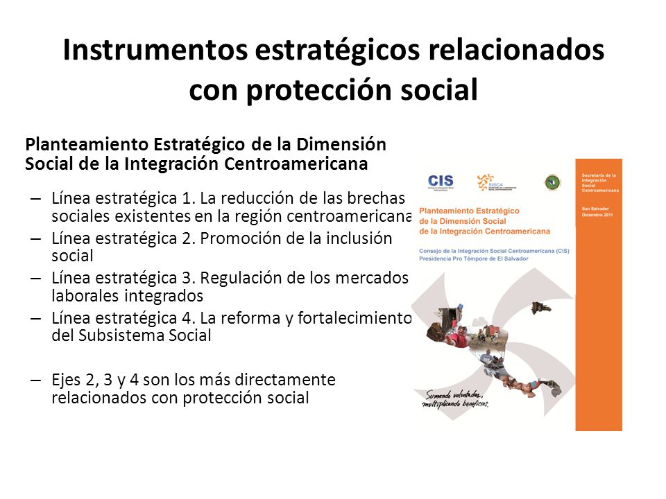 Instrumentos estratégicos relacionados con protección social