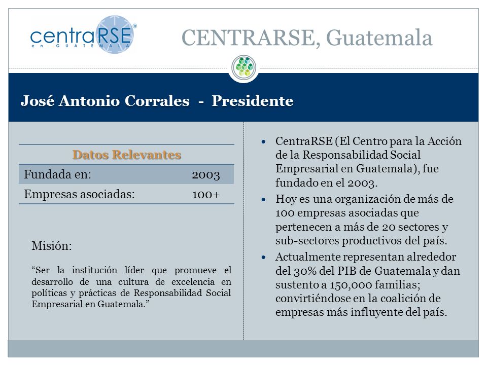 CENTRARSE, Guatemala José Antonio Corrales - Presidente