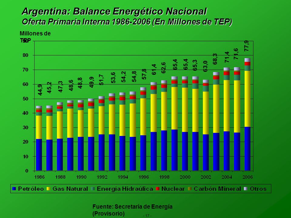 Argentina: Balance Energético Nacional Demanda Primaria Interna (En Porcentajes)