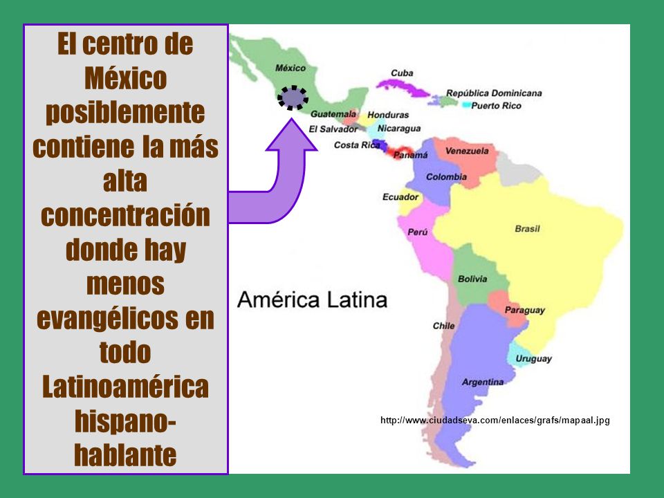 El centro de México posiblemente contiene la más alta concentración donde hay menos evangélicos en todo Latinoamérica hispano-hablante
