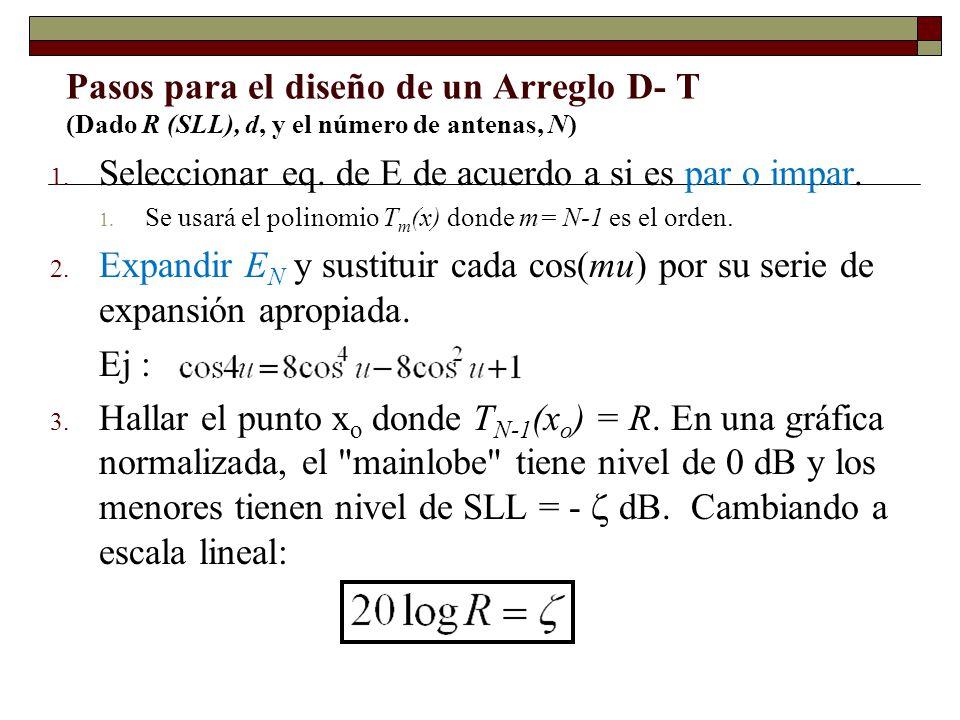 Seleccionar eq. de E de acuerdo a si es par o impar.