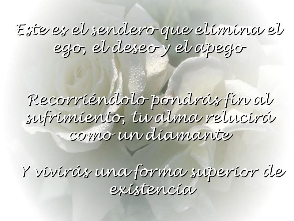 Este es el sendero que elimina el ego, el deseo y el apego