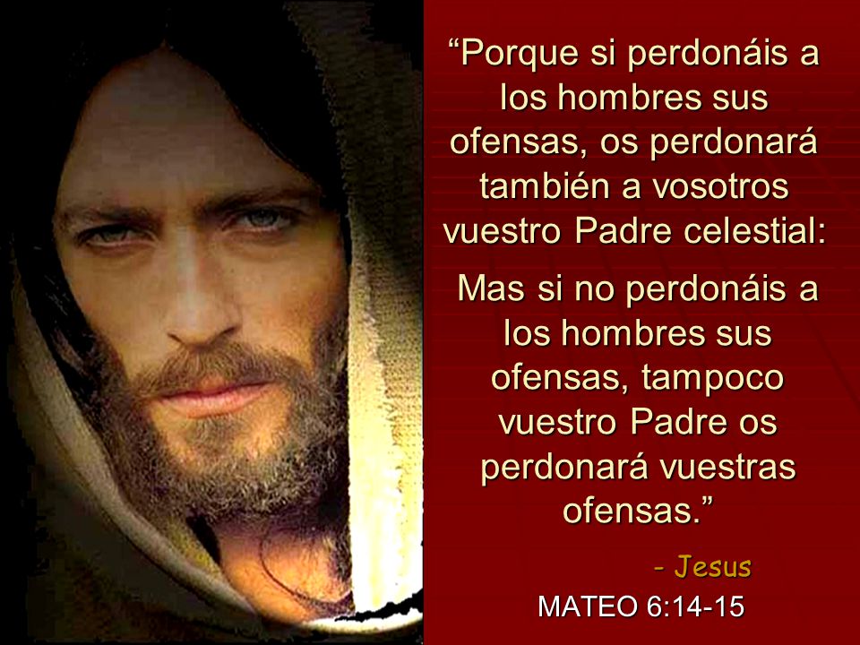Porque si perdonáis a los hombres sus ofensas, os perdonará también a vosotros vuestro Padre celestial: