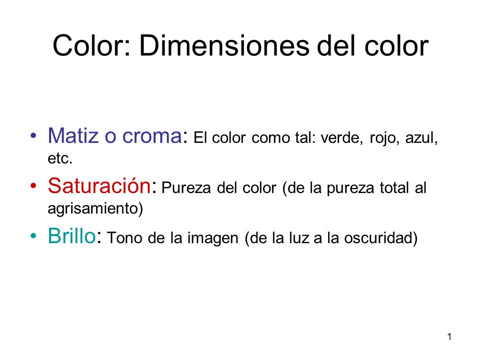 Color: Dimensiones del color