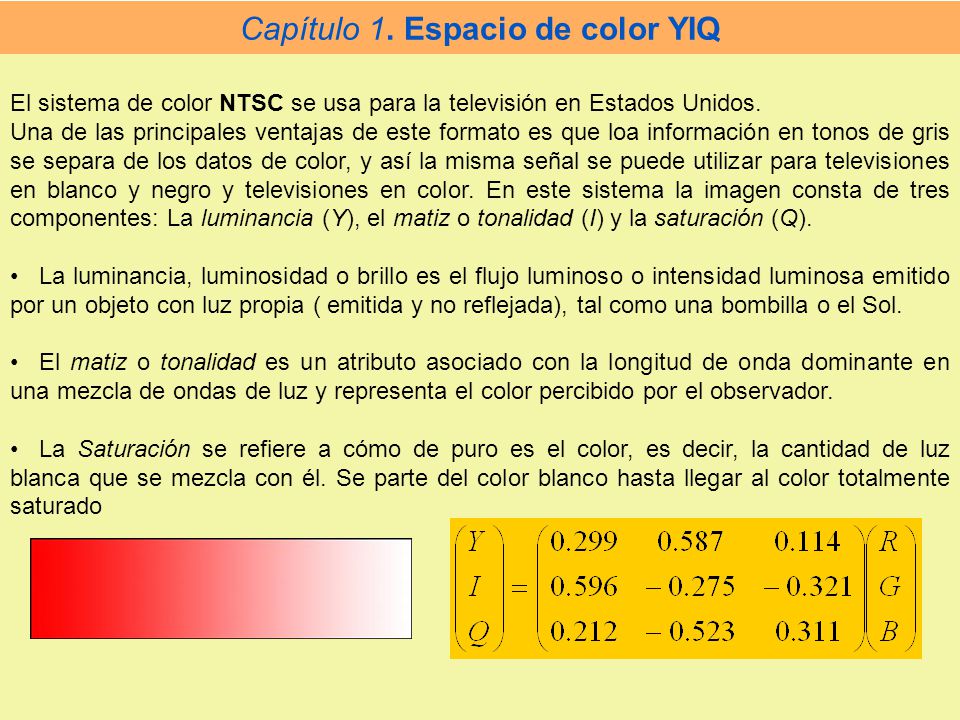 Capítulo 1. Espacio de color YIQ
