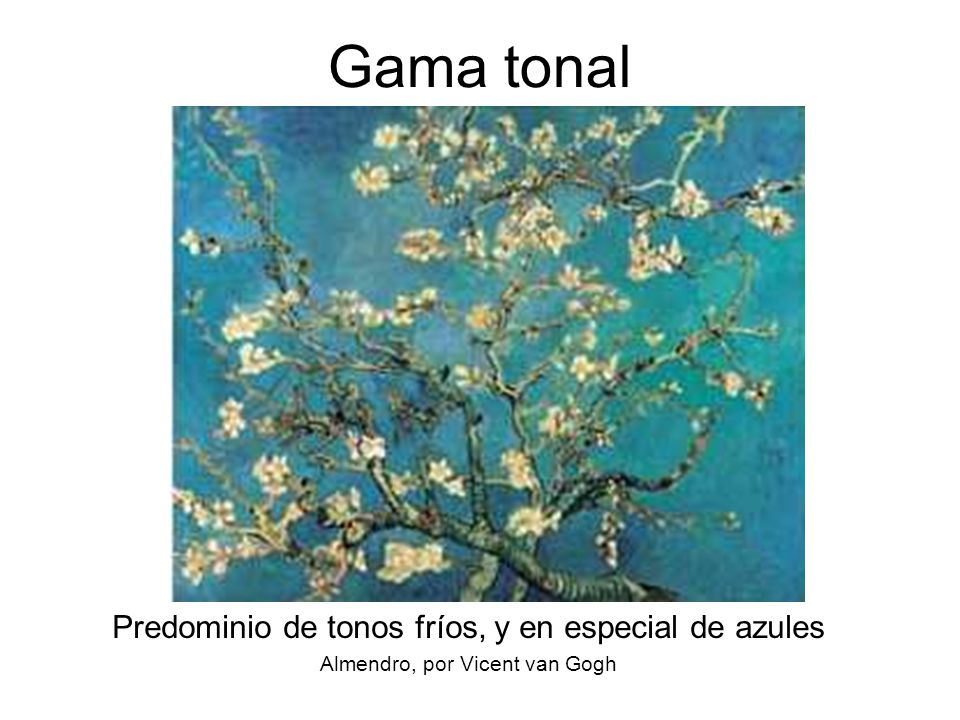 Gama tonal Predominio de tonos fríos, y en especial de azules