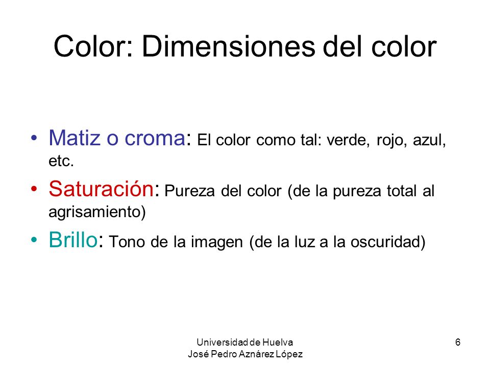 Color: Dimensiones del color