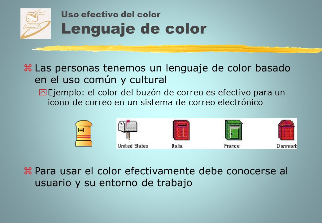 Uso efectivo del color Lenguaje de color