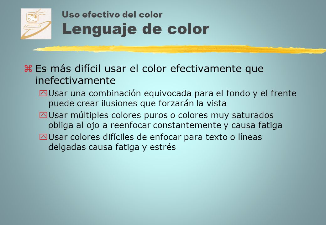 Uso efectivo del color Lenguaje de color