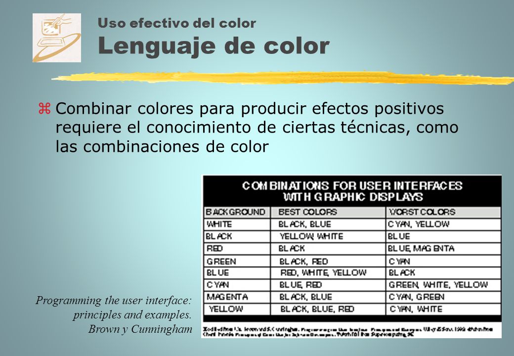 Uso efectivo del color Lenguaje de color