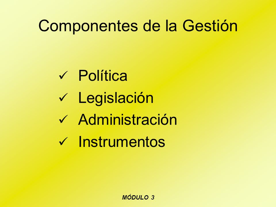 Componentes de la Gestión