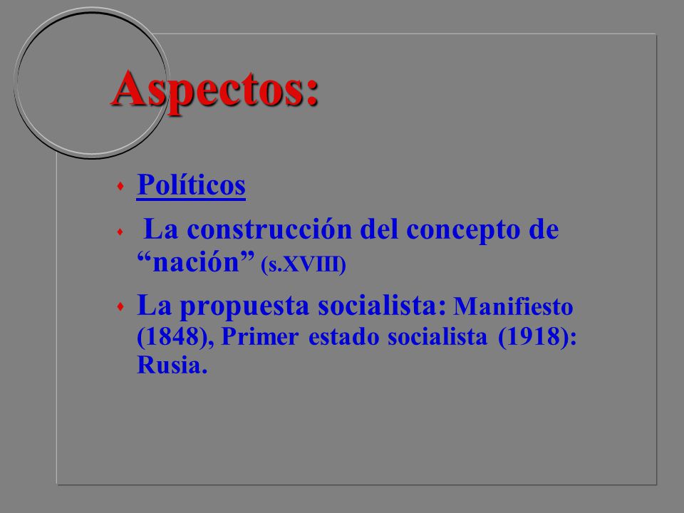 Aspectos: Políticos. La construcción del concepto de nación (s.XVIII)