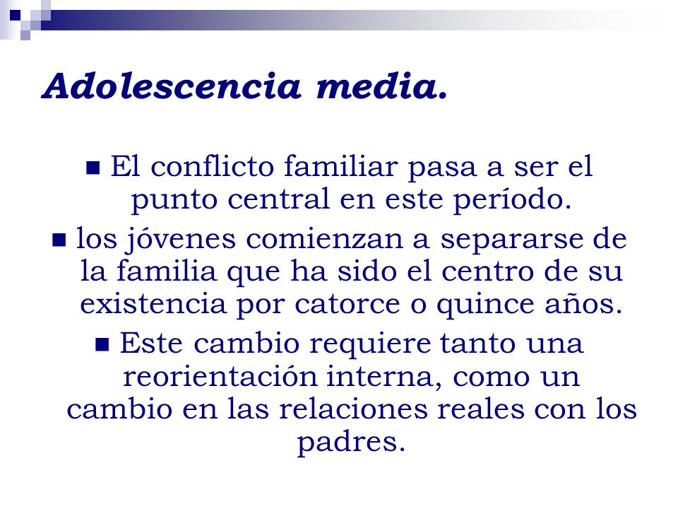 El conflicto familiar pasa a ser el punto central en este período.
