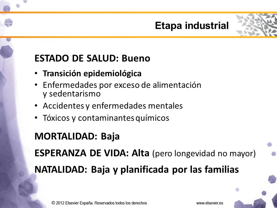 ESPERANZA DE VIDA: Alta (pero longevidad no mayor)