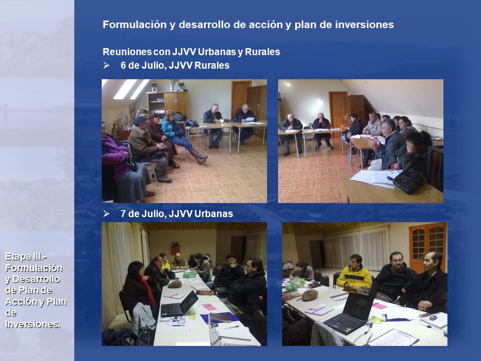 Formulación y desarrollo de acción y plan de inversiones