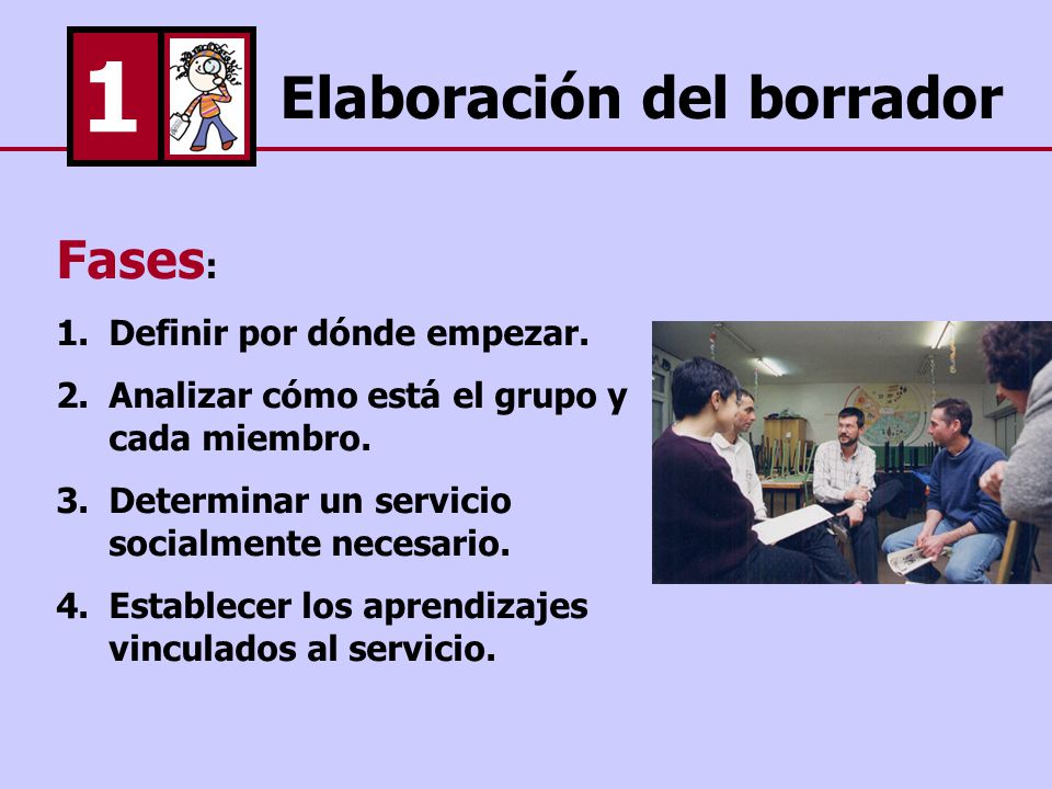 1 Elaboración del borrador Fases: Definir por dónde empezar.