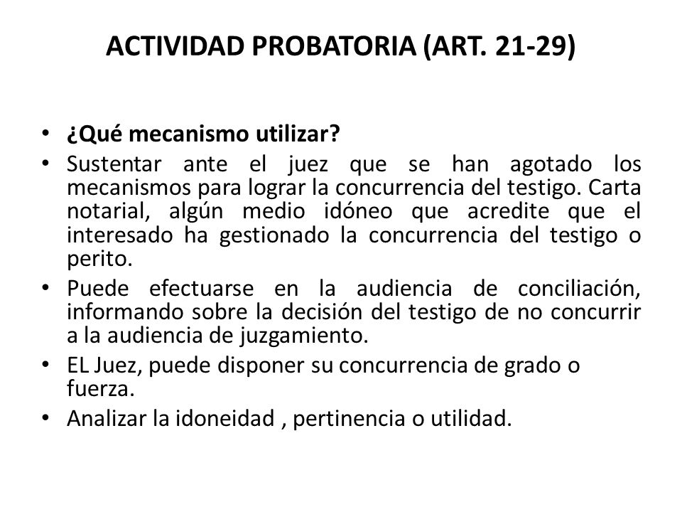 ACTIVIDAD PROBATORIA (ART )