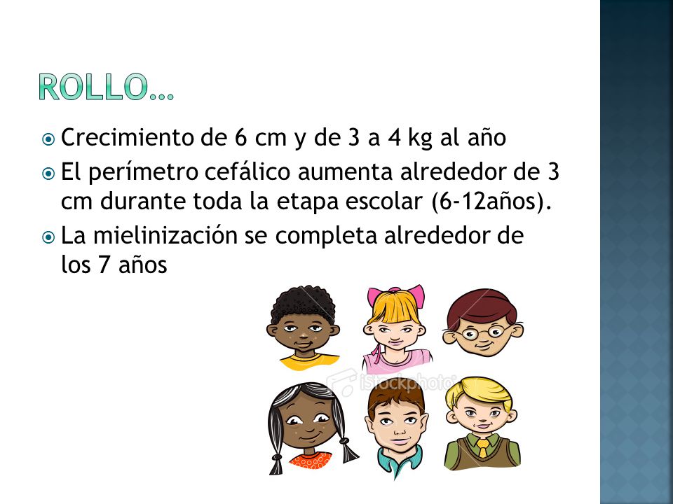 Rollo… Crecimiento de 6 cm y de 3 a 4 kg al año