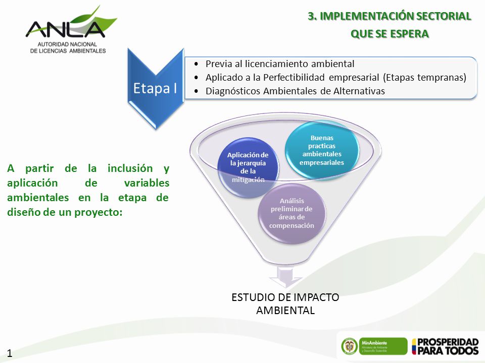 Etapa I 3. IMPLEMENTACIÓN SECTORIAL QUE SE ESPERA