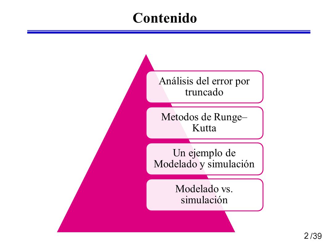 Contenido Análisis del error por truncado Metodos de Runge–Kutta