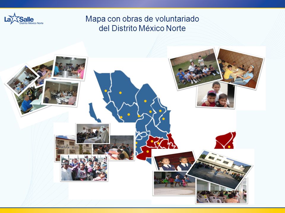 Mapa con obras de voluntariado del Distrito México Norte