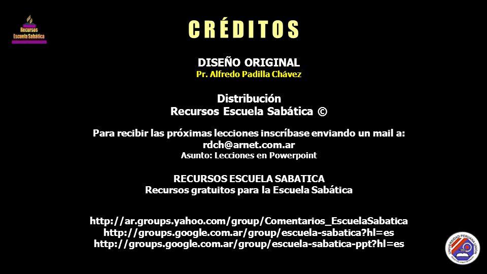 C R É D I T O S DISEÑO ORIGINAL Distribución