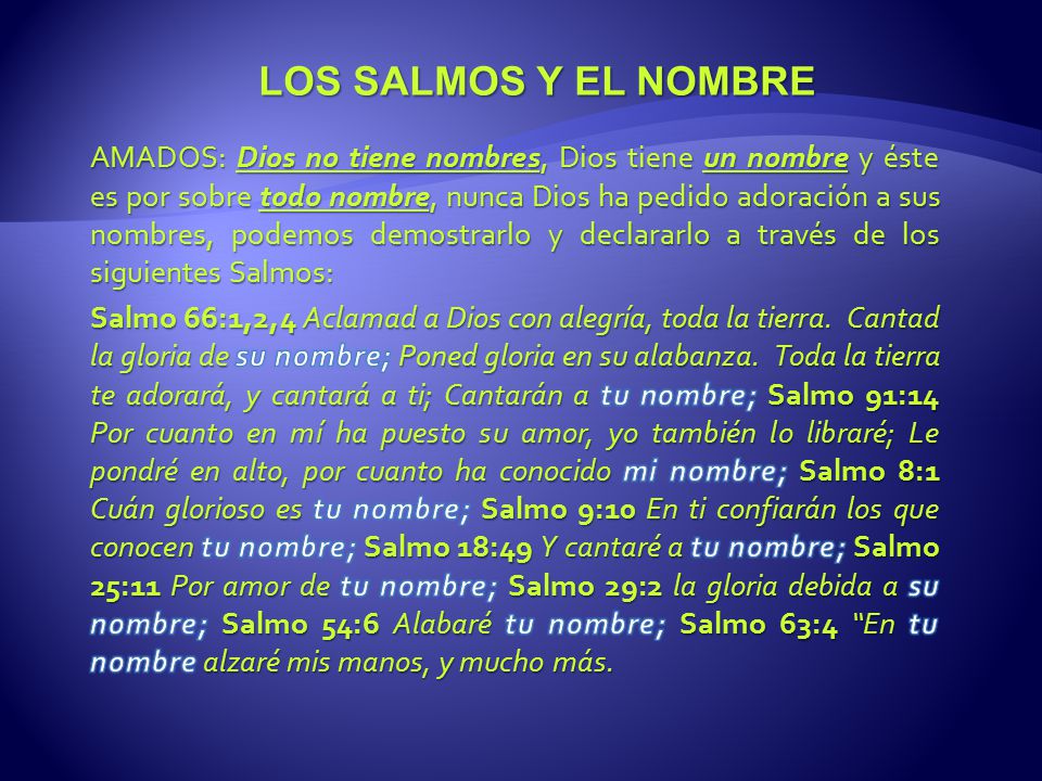LOS SALMOS Y EL NOMBRE