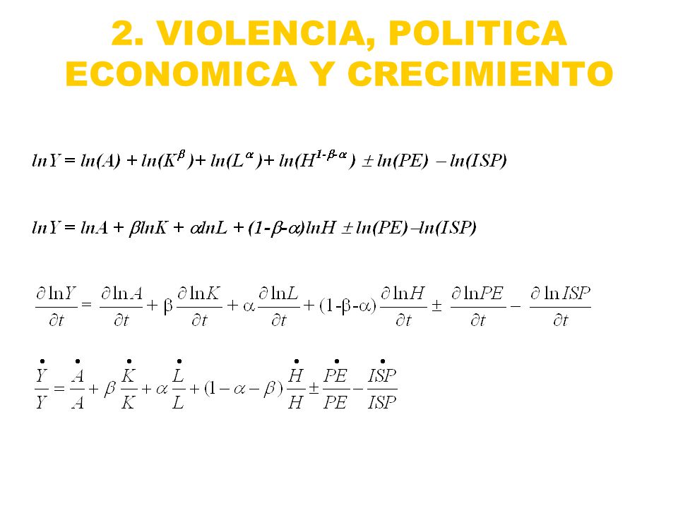 2. VIOLENCIA, POLITICA ECONOMICA Y CRECIMIENTO