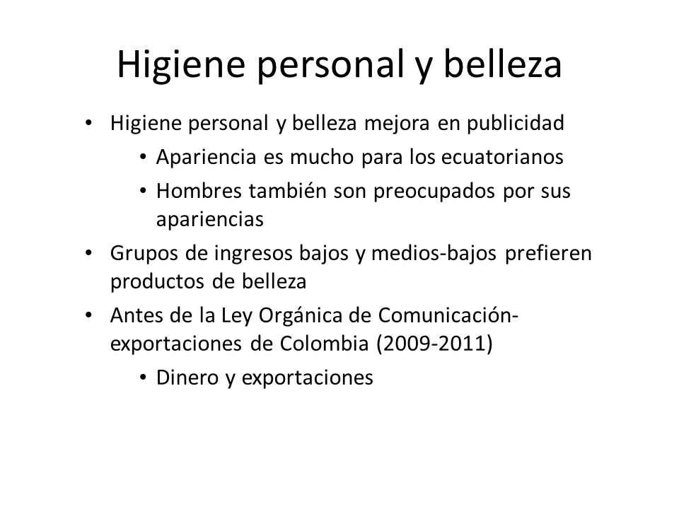 Higiene personal y belleza