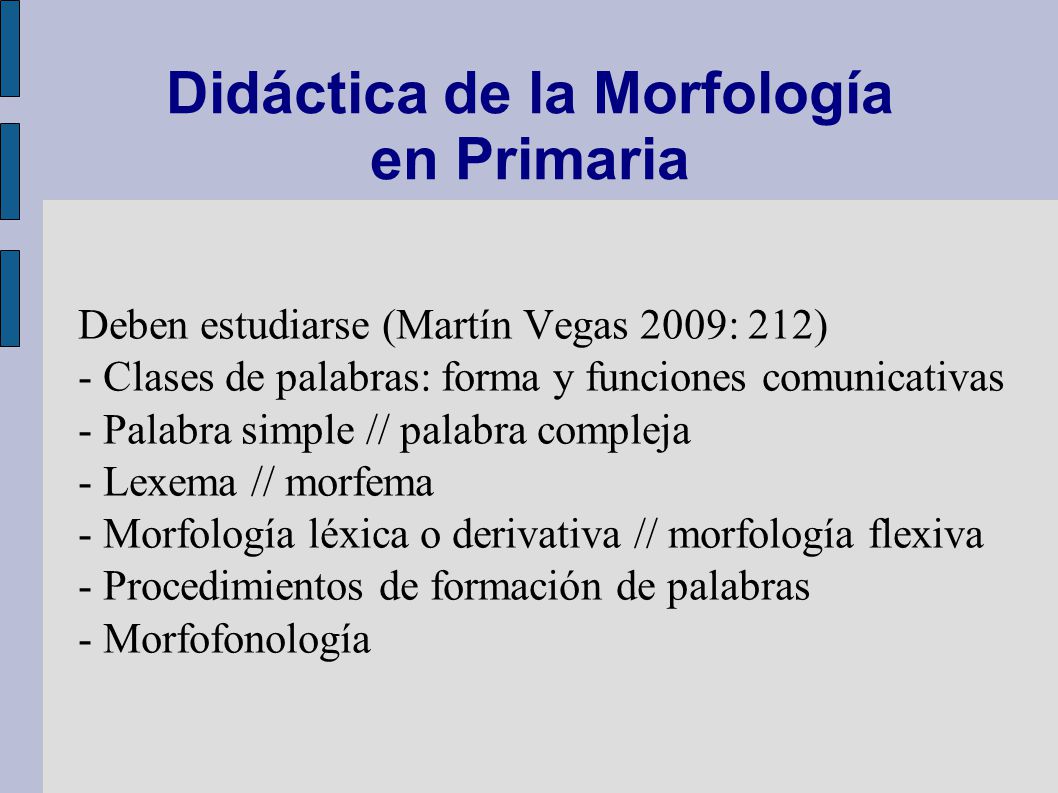 Didáctica de la Morfología en Primaria
