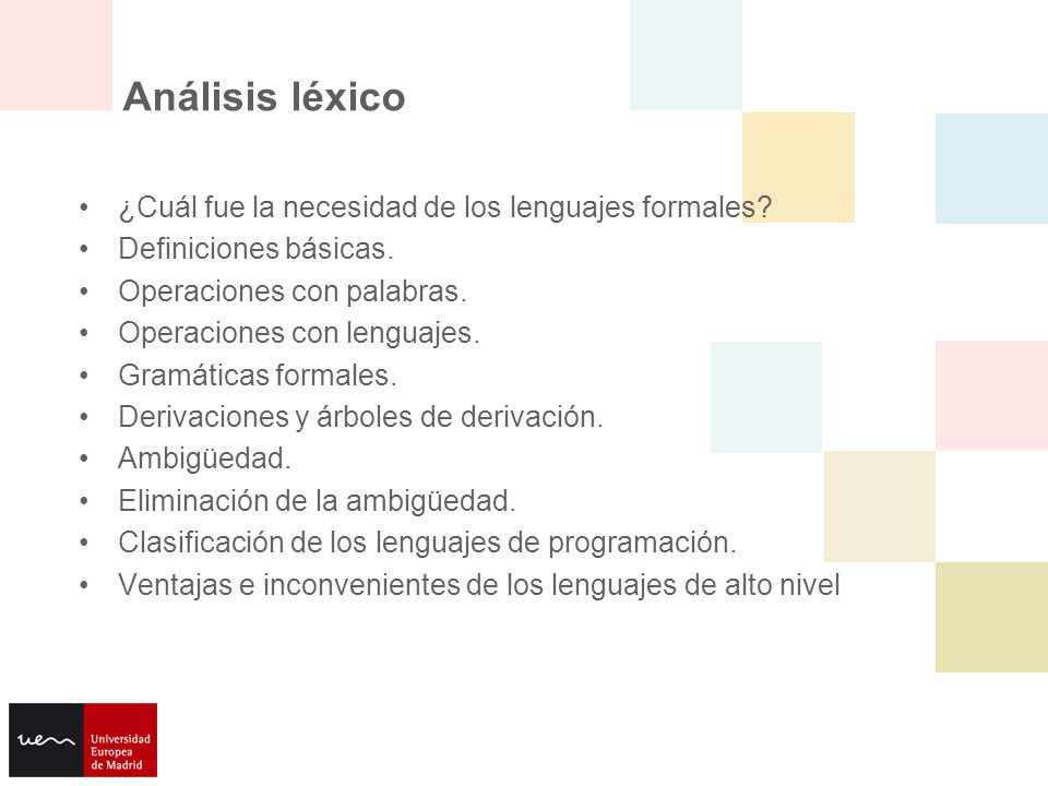 Análisis léxico ¿Cuál fue la necesidad de los lenguajes formales