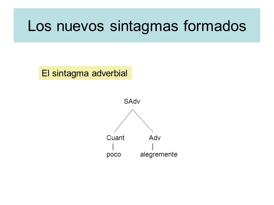 Los nuevos sintagmas formados