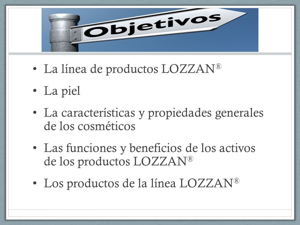 OBJETIVO La línea de productos LOZZAN® La piel