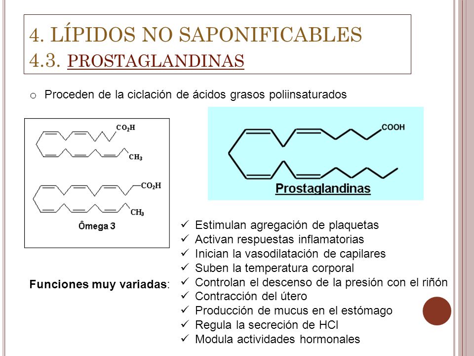 4. LÍPIDOS NO SAPONIFICABLES 4.3. prostaglandinas