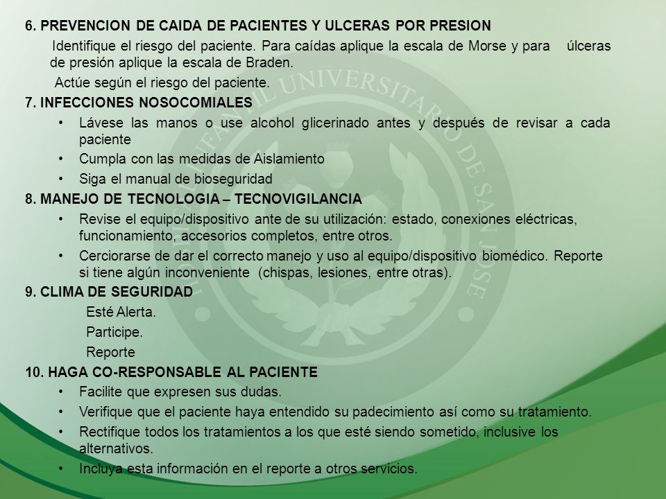 6. PREVENCION DE CAIDA DE PACIENTES Y ULCERAS POR PRESION