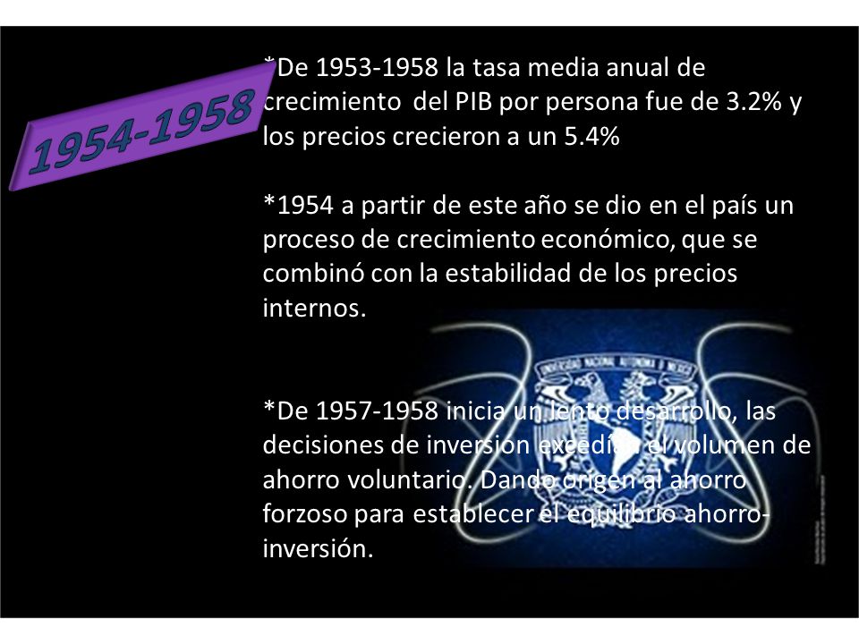 *De la tasa media anual de crecimiento del PIB por persona fue de 3.2% y los precios crecieron a un 5.4%
