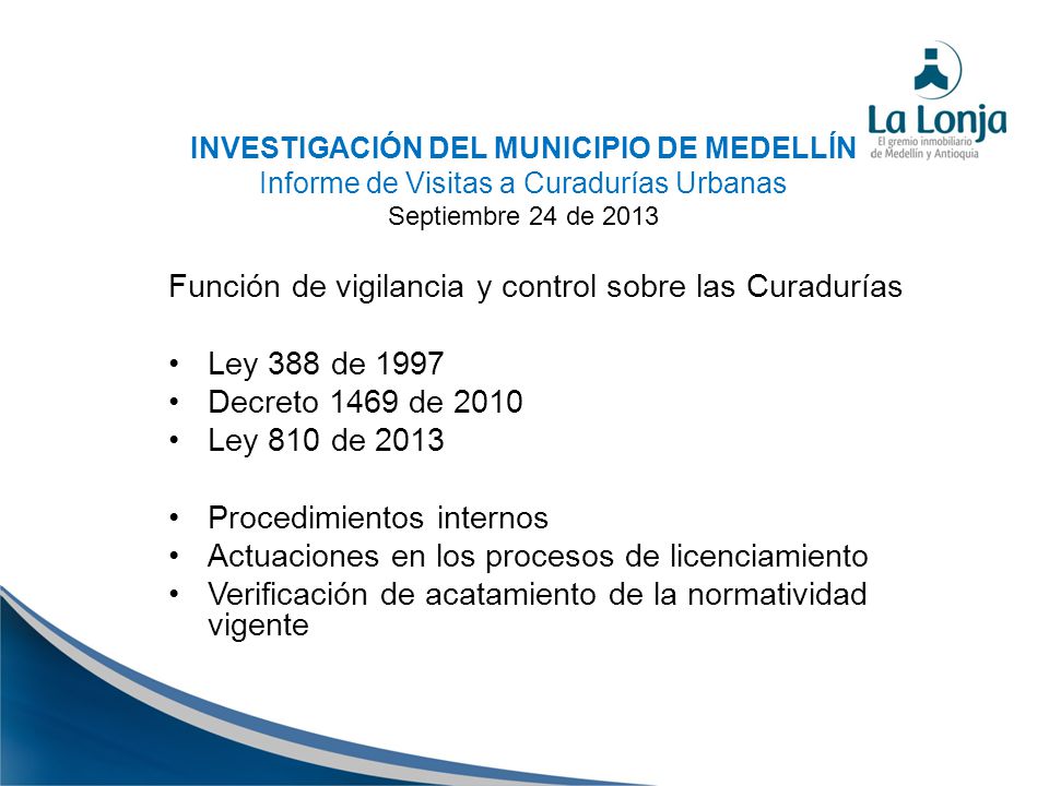 Función de vigilancia y control sobre las Curadurías Ley 388 de 1997