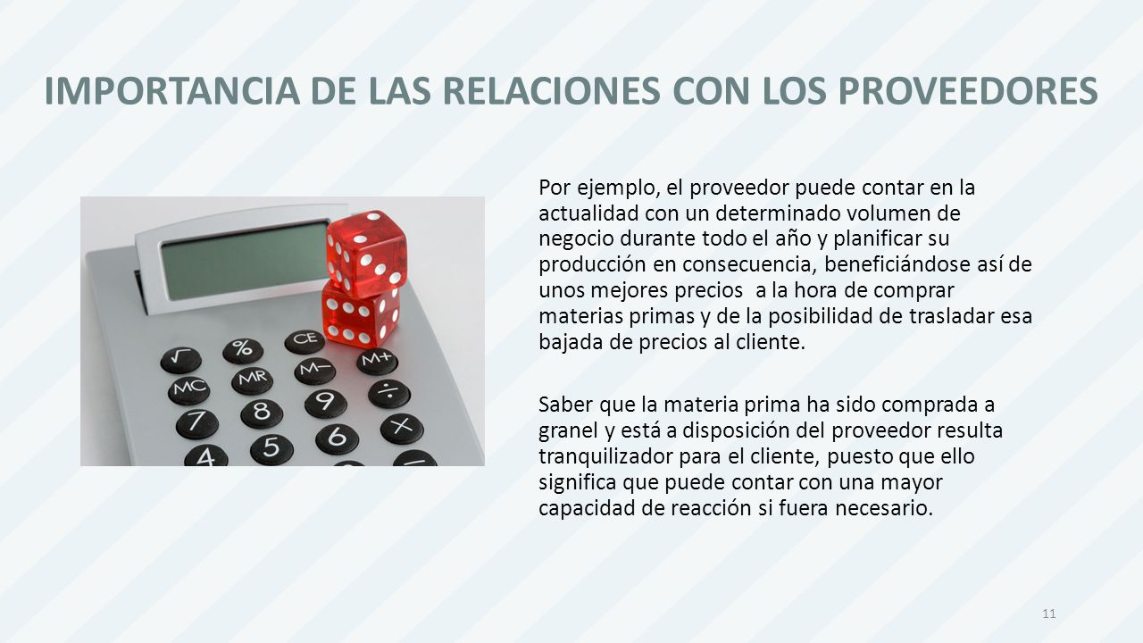 IMPORTANCIA DE LAS RELACIONES CON LOS PROVEEDORES