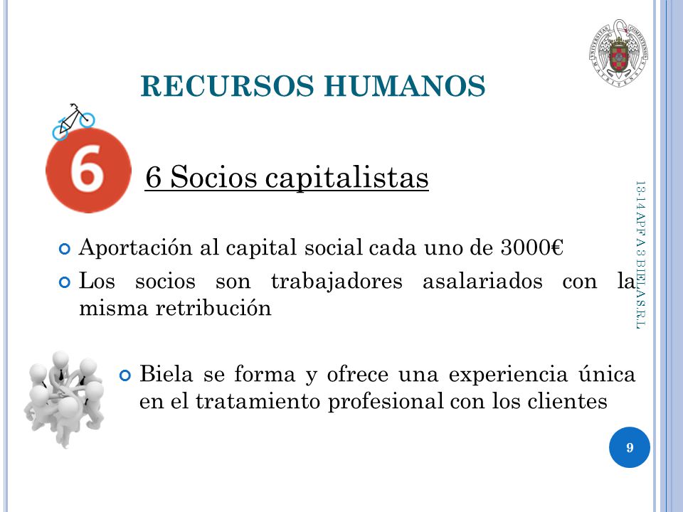 6 Socios capitalistas RECURSOS HUMANOS