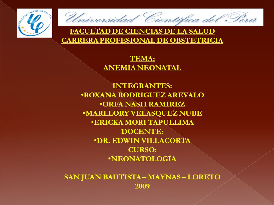 FACULTAD DE CIENCIAS DE LA SALUD CARRERA PROFESIONAL DE OBSTETRICIA