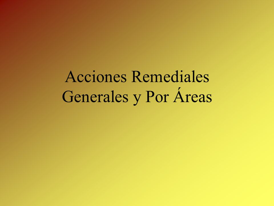 Acciones Remediales Generales y Por Áreas